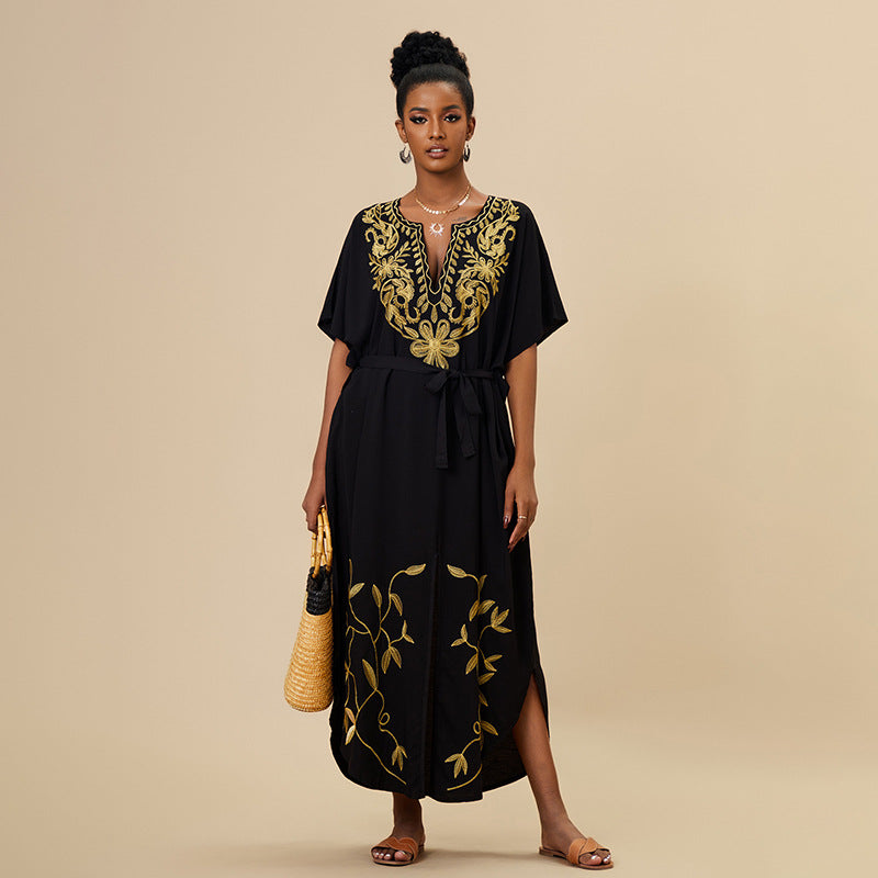 Wholesale Cotton Embroidered Blouse Swimwear